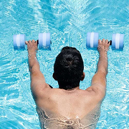 WERTSWF Water Fitness - Mancuernas acuáticas de espuma EVA, 1 par de pesas de resistencia para piscina para ejercicio aeróbico, pérdida de peso, natación, Blanco, 28 x 15 x 15 cm/10.7 x 6 x 6 inch