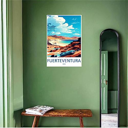 WEYUE Cuadros decorativos Fuerteventura Vintage Travel Poster Home Decor Decorative Paintings Wall Posters Canvas Sin marco 40x60cm