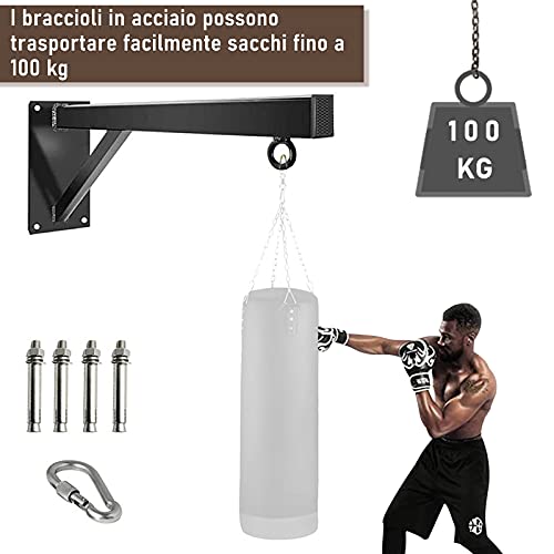 Whchiy Soporte de pared para saco de boxeo profesional para entrenamiento de interior y ejercicio en casa, longitud (50 cm)
