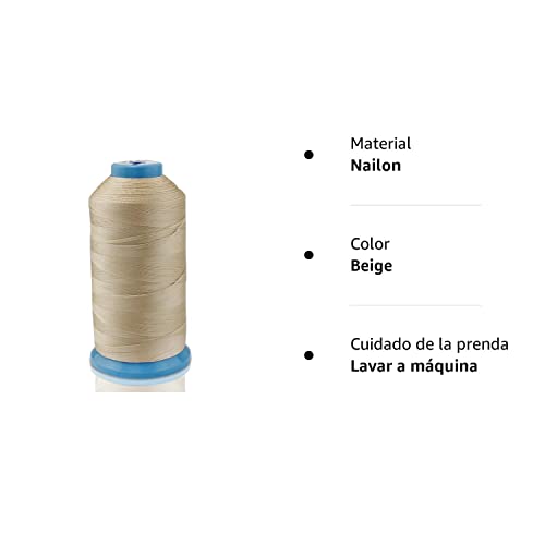 WheateFull - Hilo de coser de nailon fuerte para exteriores, asientos de cuero, bolsos, zapatos, lona, tapicería y máquina de coser beige