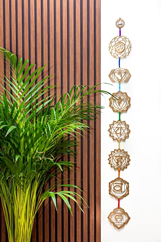 WICCSTAR Letrero de chakra para colgar en la pared, decoración del hogar para meditación, tapiz de arte de pared de yoga, adornos espirituales de mandala para dormitorio, sala de estar y estudi