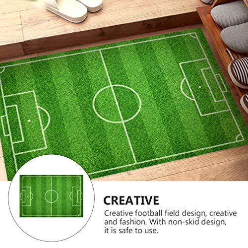 WINOMO Felpudo de entrada de campo de fútbol para interiores y exteriores, ideal como regalo para amantes del fútbol, color verde