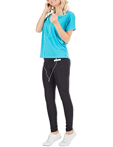 Winshape Mct002 - Camiseta de Manga Corta para Mujer (Ligera, Estilo Baile, Fitness, Tiempo Libre, Deporte, Yoga), Mujer, Color Sky-Blue, tamaño Extra-Large