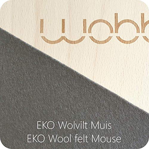 Wobbel Wobble Board Yogaboard Pro transparente lacado con fieltro (90 cm), color gris