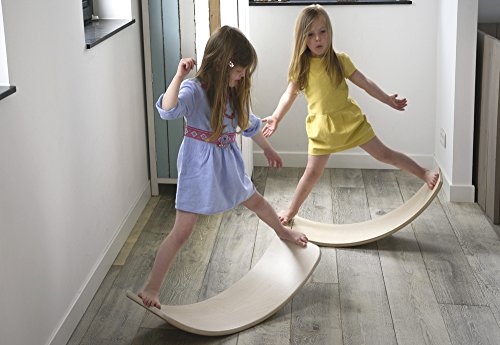 Wobbel Wobble Board Yogaboard Pro transparente lacado con fieltro (90 cm), color gris