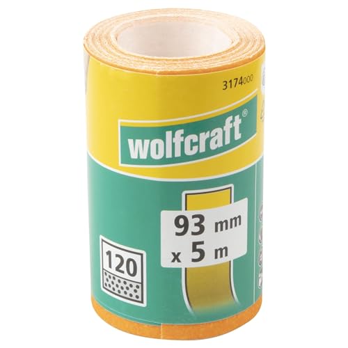 wolfcraft 3174000 - Rollo papel abrasivo, grano 120, 5 m x 93