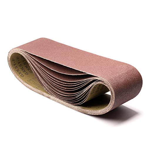 Woltersberger® 10 bandas de lija de tejido | Tamaño 100 x 915 mm | Grano P40 | Lijadora banda de papel de lija