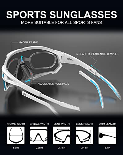 X-TIGER Gafas Ciclismo Hombre CE Certificación Polarizadas Gafas Ciclismo con 5 Lentes Intercambiables UV 400