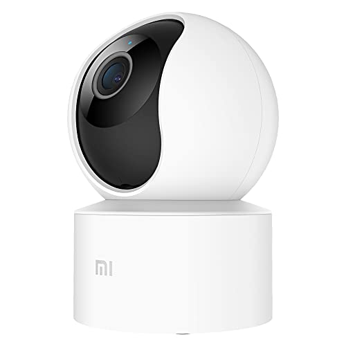 Xiaomi Cámara Mi 360° (1080p), cámara de vigilancia, Vista a 360°, resolución 1080p, detección Humana AI, Control de Voz, Soporte tecnología WDR, Blanco, 1 Unidad (Paquete de 1), versión Italiana