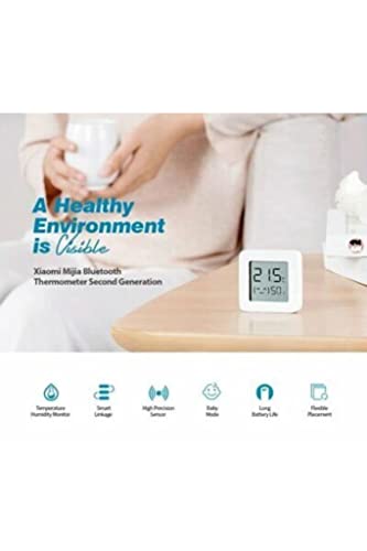 Xiaomi Mijia - Termómetro digital inalámbrico con Bluetooth, temperatura y humedad del aire, pantalla inteligente para el hogar