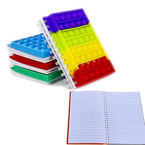 XIAOYIYI Pop It Notebook, Colorful Organization Notebook Libretas y Cuadernos, Rainbow colors 50page lined school Kids Notebook, Fidget Toy Wide-Ruled Paper Composition Notebook Journal