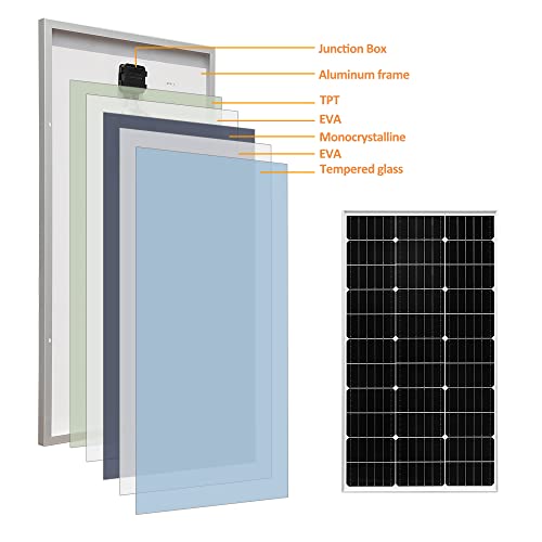 XINPUGUANG Kit Panel Solar 100w 12v 100 Watt Mono Fotovoltaica 18v Módulo 10A Regulador de carga para el barco, coche, autocaravana, casa, jardín, cobertizo