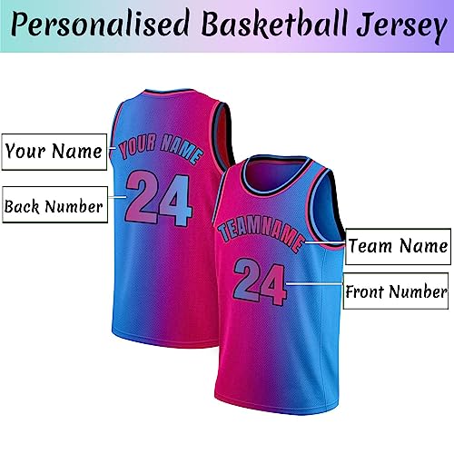 Xiuyours Camiseta Baloncesto Personalizada Nombre Número para Hombre Niño, Camisetas Gym Tirantes Personalizable Baloncesto Regalos Originales, S~4XL