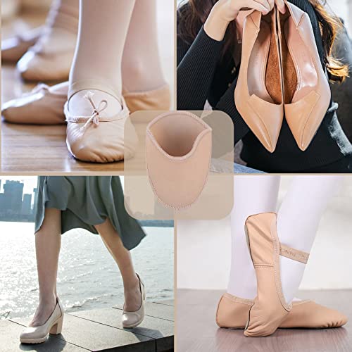 XZEIT Almohadillas de calcetín para zapatos de punta de ballet, almohadillas para bolsas de dedos, cubierta de puntera de tela tejida, medias medias antideslizantes,Almohadillas para ballet,(largas)