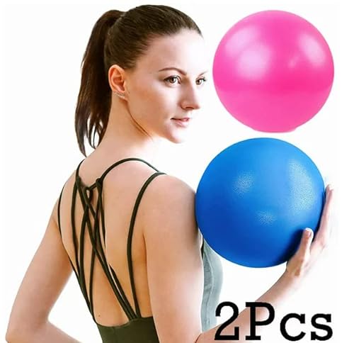 XZincer Mini pelota de yoga de 25 cm, pequeña pelota de pilates, fitness, ejercicio, estabilidad, pilates, pelota antifísica, bandas de entrenamiento de fuerza para piernas