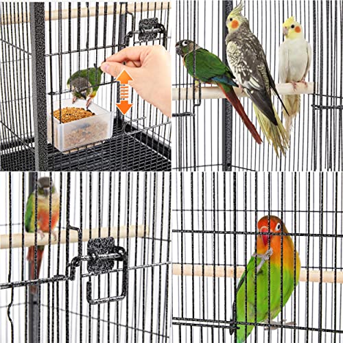 Yaheetech Jaula para Pájaros Jaula con Ruedas para Mascota Aves Loros Canarios Jaula Metálica 45,5x45,5x100,5 cm