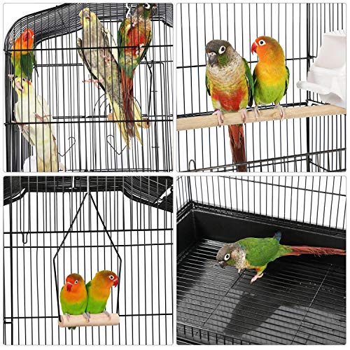 Yaheetech Jaula para Pájaros Jaula Metálica para Mascota Aves Loros Canarios 46 x 36 x 92 cm
