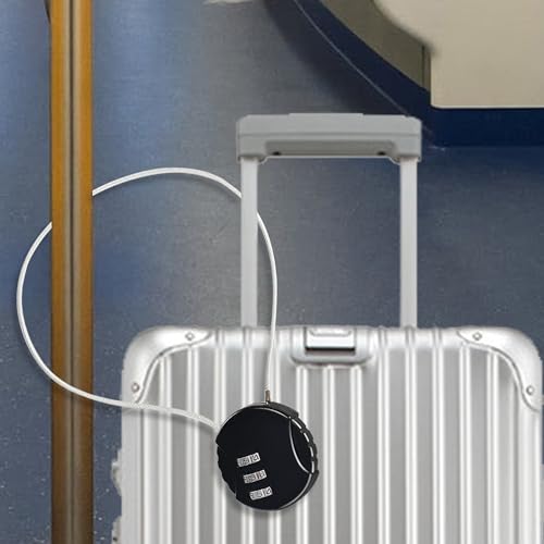 YAODHAOD Candado de combinación de 3 dígitos, 2 cerraduras de cable para equipaje, cerraduras de alambre aprobadas por la TSA para escuela, viajes, bicicleta, casco, mochila, gabinete (50cm, negro