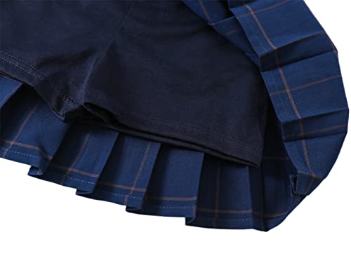 Yealoo Falda Corta Plisada para Niña Cintura Elástica Uniforme Falda con Interior Shorts