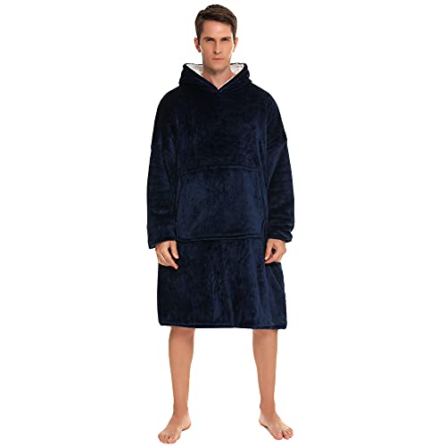 YEPLINS - Sudadera con capucha, manta con capucha, de franela, Blue-Mens, talla única además de su talla