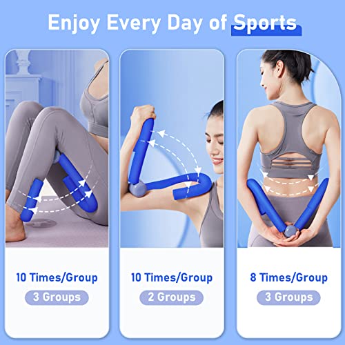 YNXing - Ejercitador de muslos, moldea, adelgaza y tonifica los muslos, los glúteos, los brazos y las piernas, equipo de gimnasio en casa para perder peso, azul 2