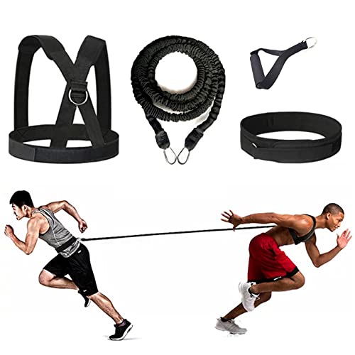YNXing Juego de Cables de Resistencia elástica de 4 Piezas, Ideal para Taekwondo, fútbol, Baloncesto, esgrima, Movimiento Lateral, Entrenamiento de Velocidad y sobrevelocidad (9.8FT-Black)