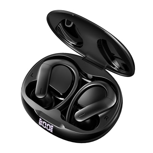 yobola Auriculares Inalambricos Bluetooth, Cascos Inalambricos Bluetooth 5.3 HiFi Estéreo, Reducción de Ruido ENC Micrófono, IPX7 Impermeables Control Táctil Auriculares Bluetooth, 40H Pantalla LED