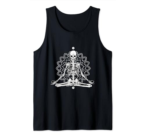 Yoga esqueleto meditación chakra diseño - tercer ojo despertar Camiseta sin Mangas