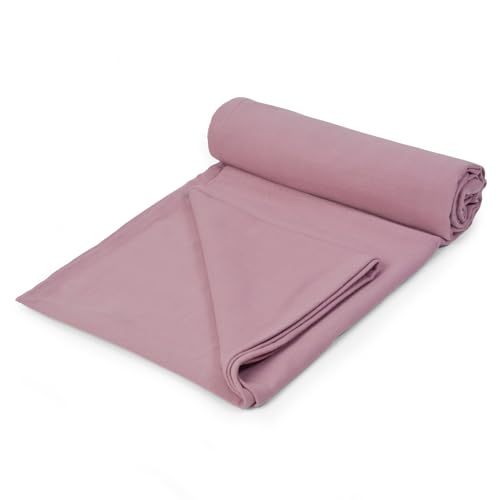 Yoga Studio Manta de yoga de algodón orgánico, 142 x 205 cm, con certificado GOTS, compacta, fácil de transportar, esencial para yoga (rosa polvoriento)