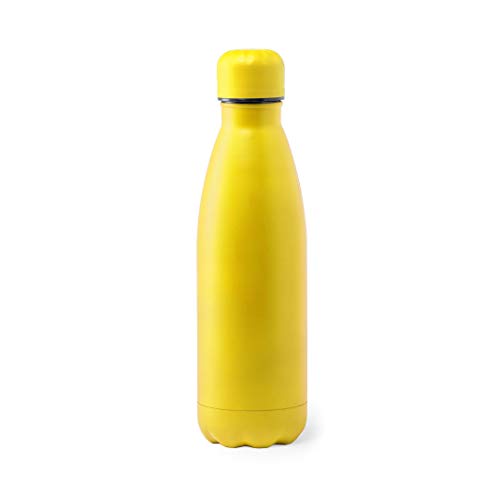 YOSTIC Botella de Agua Personalizada con Nombre. Bidón Gran Capacidad. 790ml. IMPRESIÓN Directa EN LA Botella. Bote de Aluminio (Amarilla)