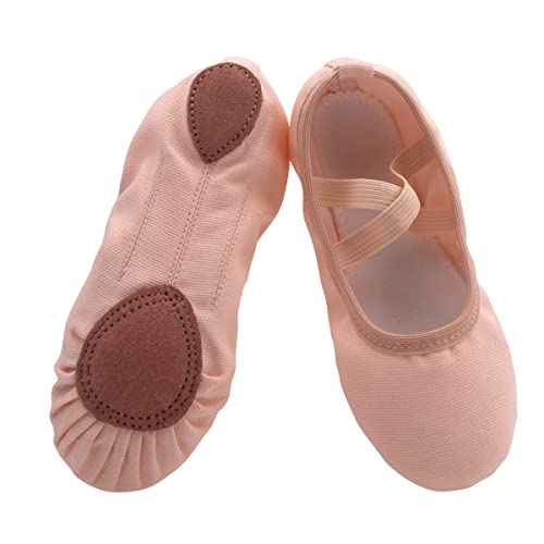 Zapatillas de Ballet Niñas Zapatillas de Gimnasia Zapatillas de Ballet Niños Zapatos de Danza Zapatillas de Gimnasio de Cuero Mujeres Beige 33
