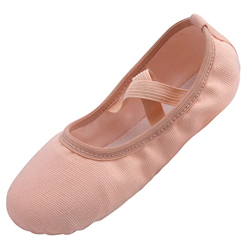 Zapatillas de Ballet Niñas Zapatillas de Gimnasia Zapatillas de Ballet Niños Zapatos de Danza Zapatillas de Gimnasio de Cuero Mujeres Beige 33