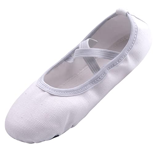 Zapatillas de Ballet Niñas Zapatillas de Gimnasia Zapatillas de Ballet Niños Zapatos de Danza Zapatillas de Gimnasio de Cuero Mujeres Blanco 30