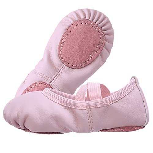 Zapatillas de ballet para niñas, zapatillas de ballet, gimnasia, zapatos de baile, suela de piel para niños y adultos, EU20-40, Rosa., 26 EU