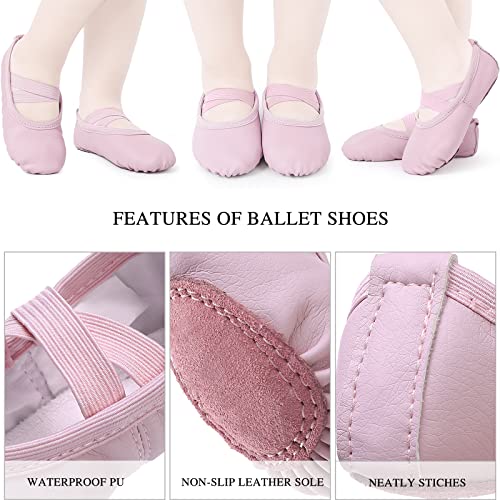 Zapatillas de ballet para niñas, zapatillas de ballet, gimnasia, zapatos de baile, suela de piel para niños y adultos, EU20-40, Rosa., 26 EU