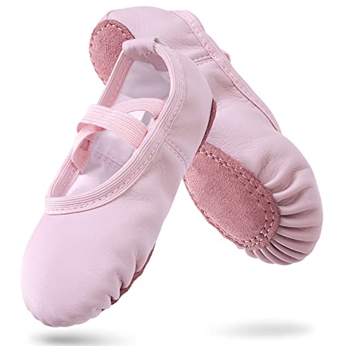Zapatillas de ballet para niñas, zapatillas de ballet, gimnasia, zapatos de baile, suela de piel para niños y adultos, EU20-40, Rosa., 28 EU