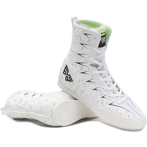 Zapatillas de Boxeo para Niños Zapatos de Lucha de Caña Alta Sanda Calzado de Entrenamiento Botas de Boxeo Profesionales para Jóvenes Adolescentes Niños Niñas Transpirable Boxing Shoe