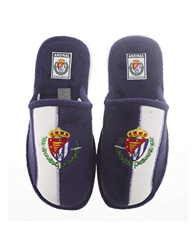 Zapatillas de casa de equipos de fútbol con licencia oficial Real Valladolid CF - Color - Lila, Talla - 45