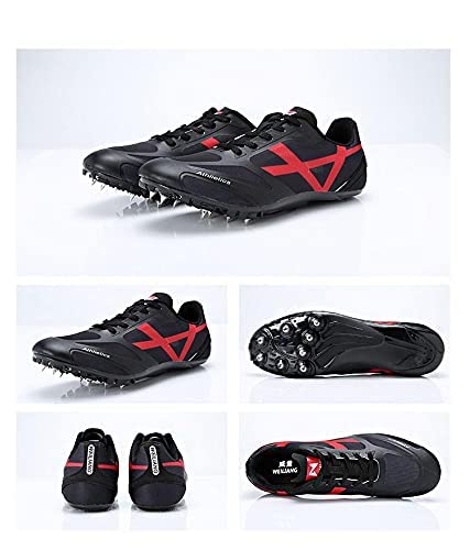 Zapatillas de Clavos Atletismo,con 8 Clavos,Unisex Spikes Atletismo para Pista,Antideslizantes,Atletismo para Velocidad Sprint