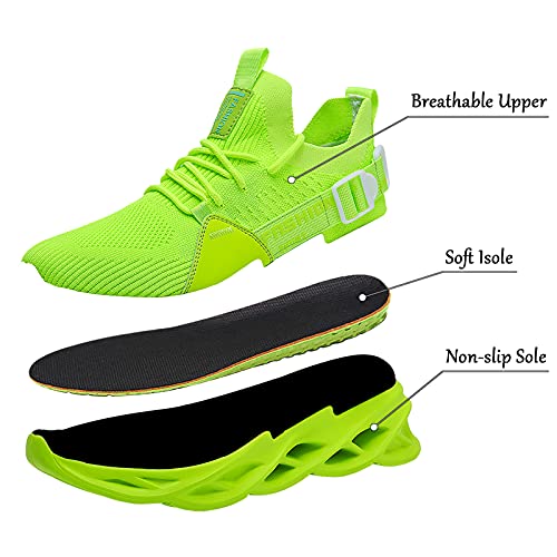 Zapatillas de Deportes Hombre Mujer Zapatos Deportivos Running Zapatillas para Correr Ligero y con Estilo Negro Blanco Gris Dorado G133 Green 37