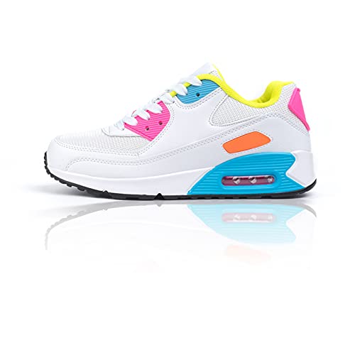 Zapatillas de Deportivas Mujer Zapatos para Correr Hombre Calzado Deportivo Sneakers Caminar Tenis Zapatillas de Running Fitness Malla Rosa EU38