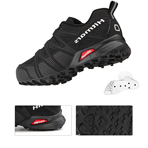 Zapatillas de Trail Running Hombre Mujer Zapatillas de Trekking Zapatos de Senderismo Ligero Antideslizantes AL Aire Libre Zapatos de Trail Running Deportes Negro EU 43