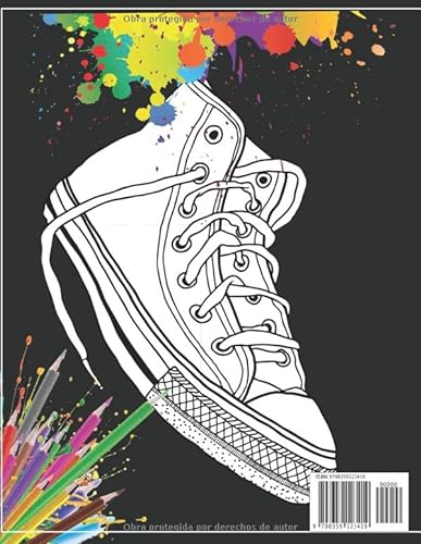Zapatillas Libro de Colorear: Elegantes páginas para colorear de zapatillas y dibujos de zapatillas de alta calidad para niños, adultos y adolescentes ... de actividadescon zapatillas para colorear.