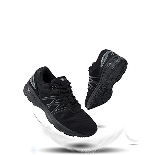 Zapatillas Running Hombre Mujer Zapatos Deportivos Correr Deporte Gimnasio Caminar Trail Running Ligeras Antideslizantes Transpirables Casual Zapatos Negro 46 EU