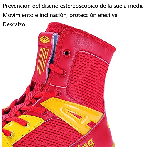 Zapatos de Boxeo para Hombres Zapatos de Lucha en Cuclillas para Mujeres Zapatos de Boxeo tailandés Zapatos de Entrenamiento de Artes Marciales Zapatos de respiración Grande 46 47 (Gris Blanco,38)