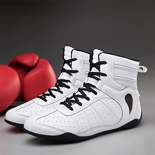 Zapatos de Boxeo para Hombres Zapatos de Lucha Profesional Botas de Boxeo para Entrenamiento físico para Mujeres Blanco EU 41