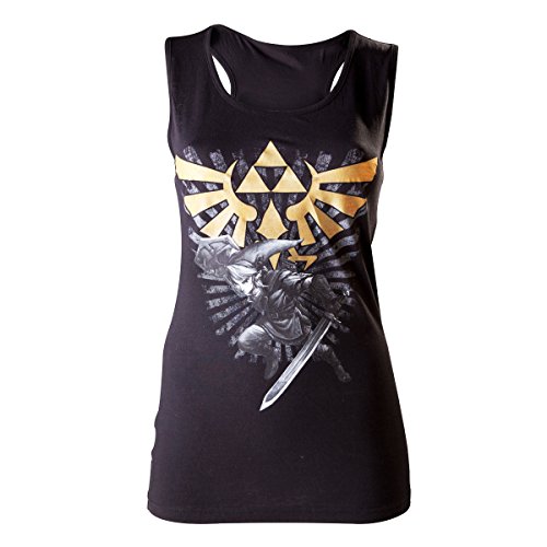 Zelda - Camiseta nadadora - Link con Master - mujer - negro - XL