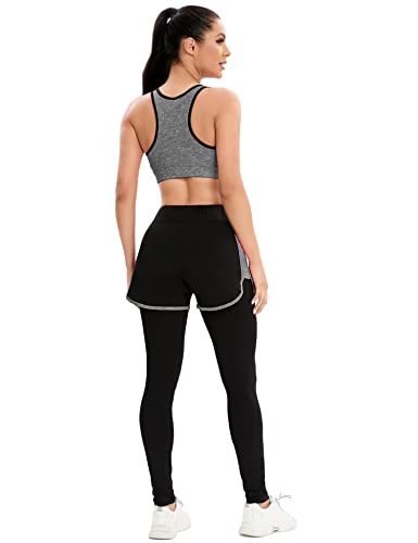 ZETIY Conjuntos de Chándal Mujer 5 Piezas Traje de Yoga Completo Conjuntos Deportivos para Fitness Running Jogging, Ejercicio en el Gimnasio