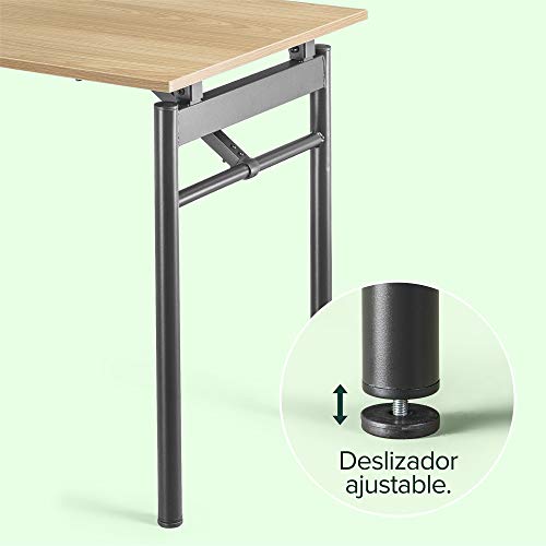 ZINUS Mare 119 cm, escritorio plegable de metal negro con acabado resistente al agua | Mesa plegable versátil | Escritorio de oficina | No requiere montaje
