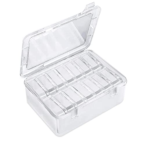 ZIOYA 15 Piezas Cajas Almacenaje Plastico Pequeña de cajas cuadradas con Tapas Contenedor de Cuentas Transparentes de Bisagra para Artículos Almacenaje